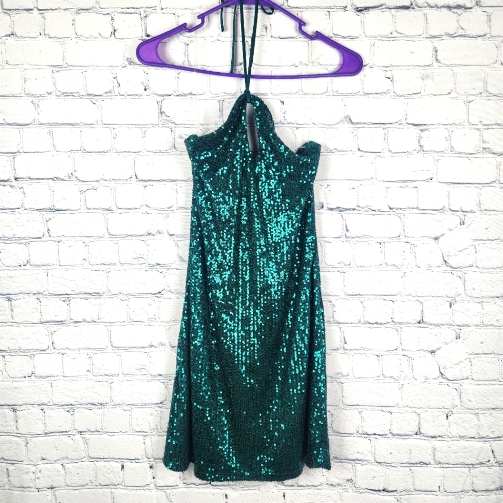 SO Size XS Sequined Halter Mini Dress - Picture 5 of 6